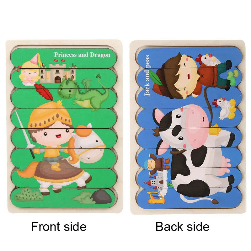 3D Wooden Montessori Puzzles for Toddlers & Kids (Ages 2-3)