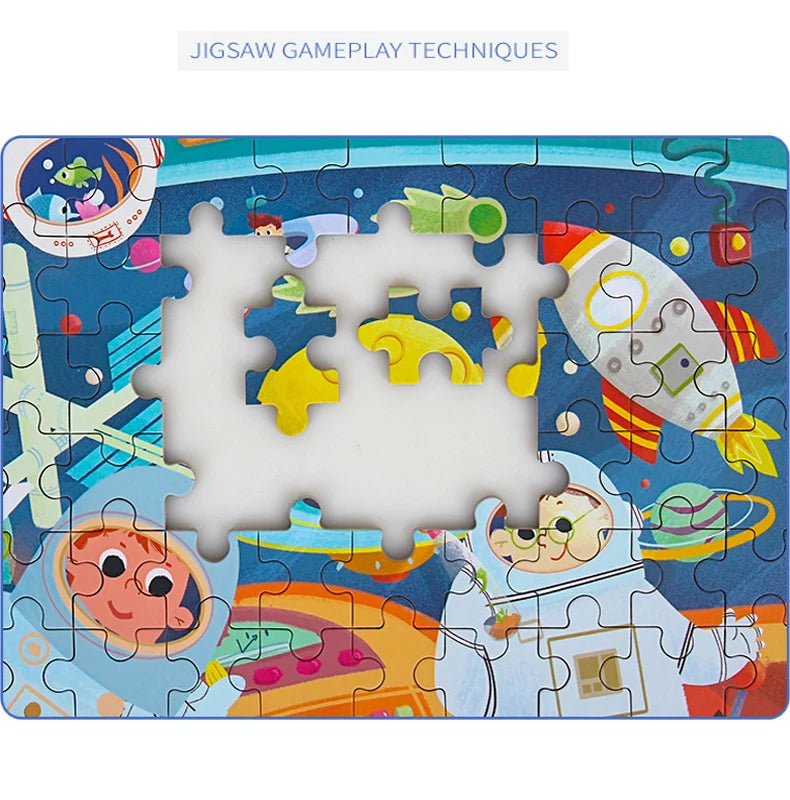 60-Piece Wooden Puzzle Set