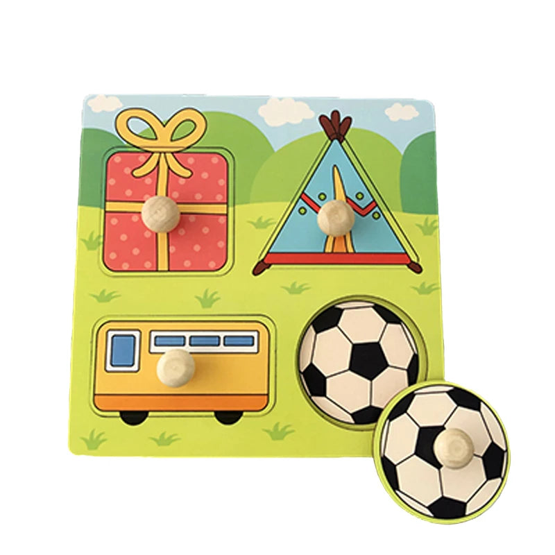 3D Wooden Montessori Puzzles for Toddlers & Kids (Ages 2-3)