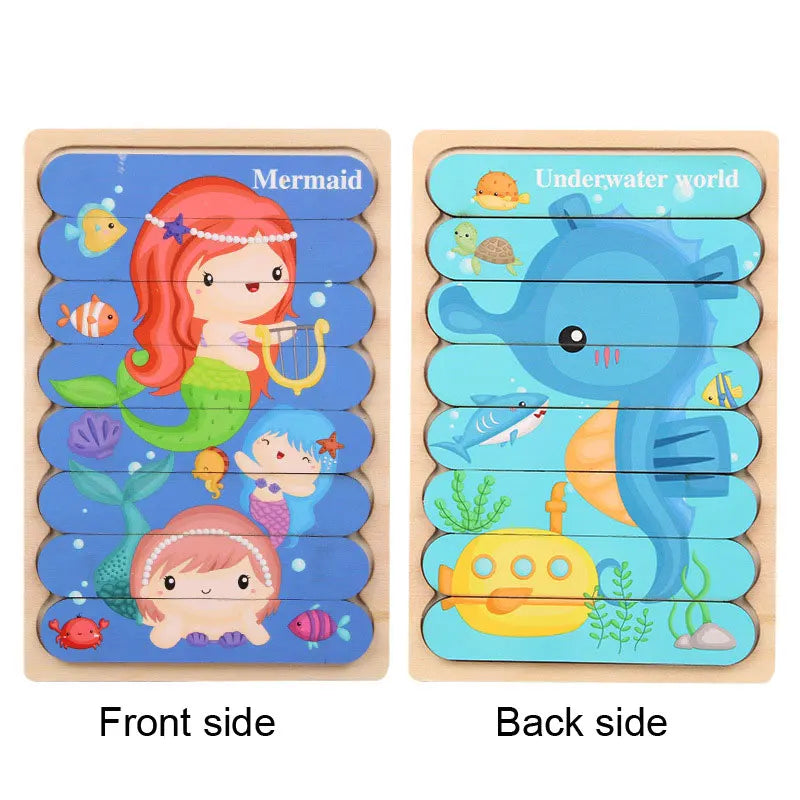 3D Wooden Montessori Puzzles for Toddlers & Kids (Ages 2-3)