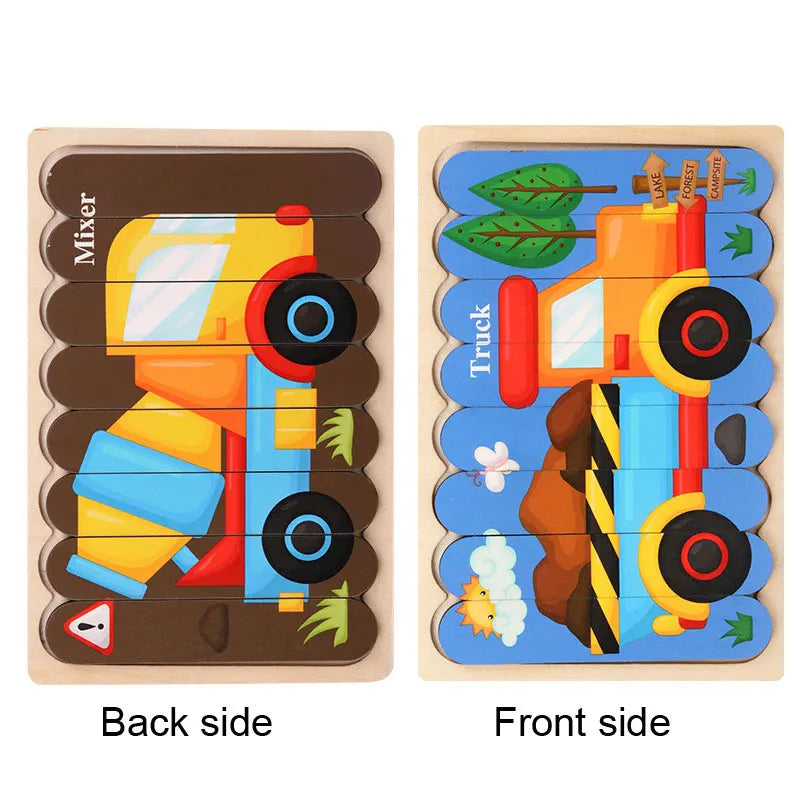 3D Wooden Montessori Puzzles for Toddlers & Kids (Ages 2-3)