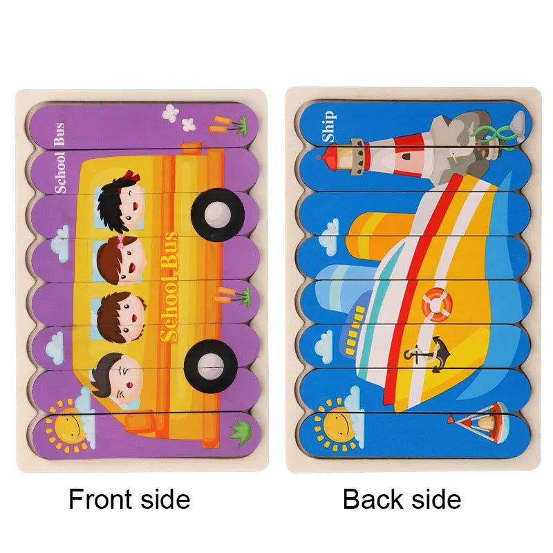 3D Wooden Montessori Puzzles for Toddlers & Kids (Ages 2-3)