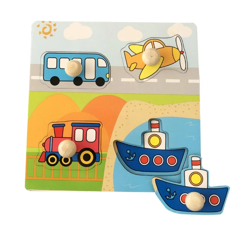 3D Wooden Montessori Puzzles for Toddlers & Kids (Ages 2-3)