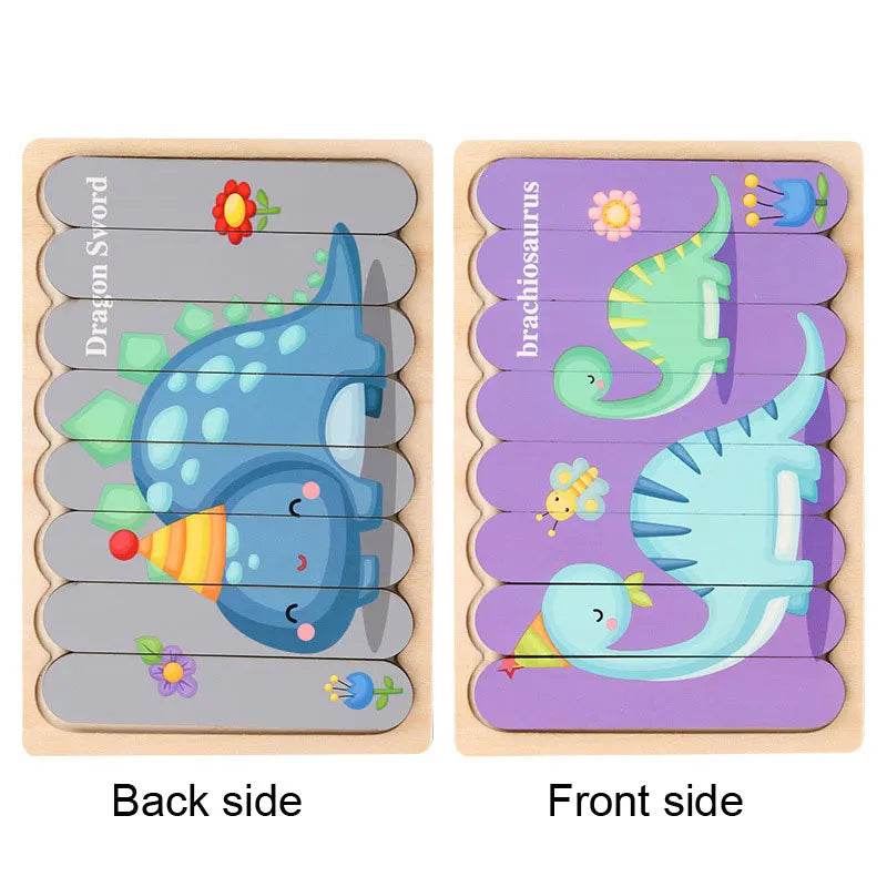 3D Wooden Montessori Puzzles for Toddlers & Kids (Ages 2-3)