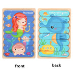 Montessori 2-in-1 Two-Sided Wooden Strip Puzzle