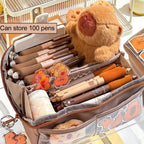 Cute Cartoon Capybara Zippered Pencil Case & Makeup Bag