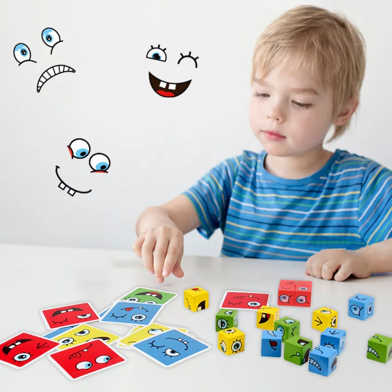 Wooden Expression Puzzle Board Game