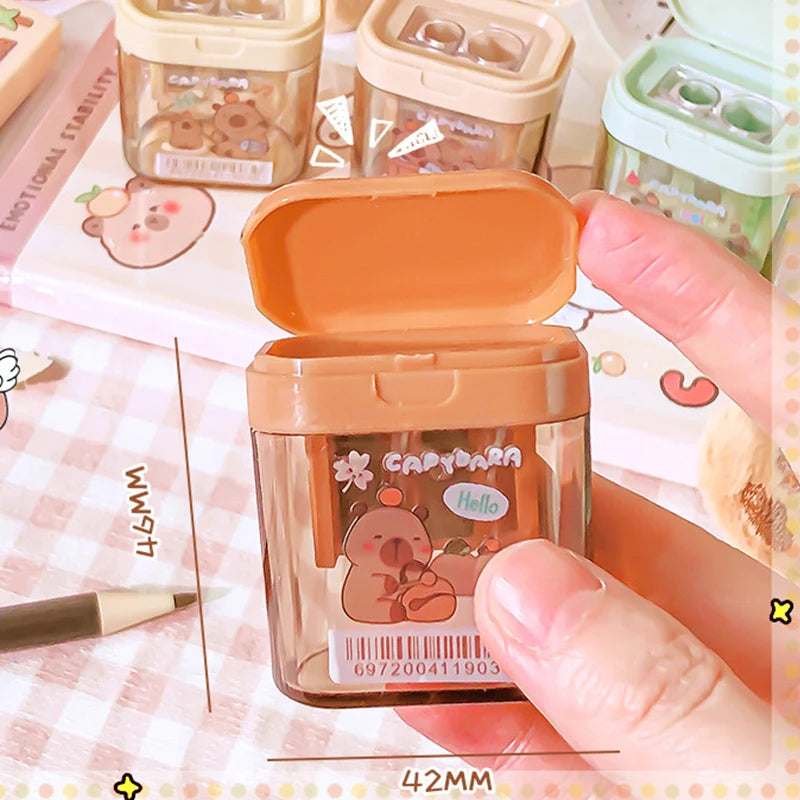 Cute Cartoon Capybara Double Hole Pencil Sharpener