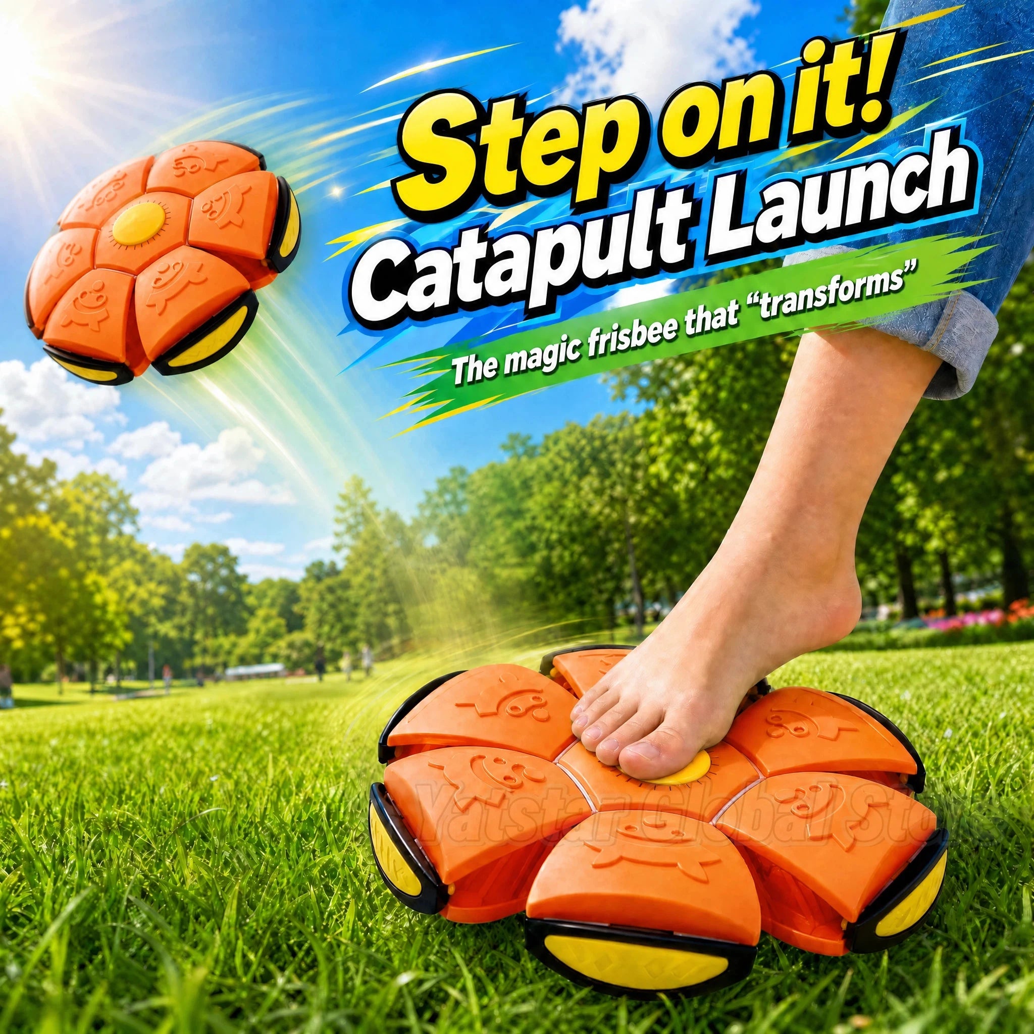 New Orange Flying Saucer Ball Magic Deformation Foot Pressure Decompression Vent Outdoor Sports Parent-Child Active Toy Kids Fun