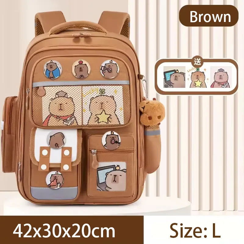 Cute Capybara Large Capacity Backpack for Kids