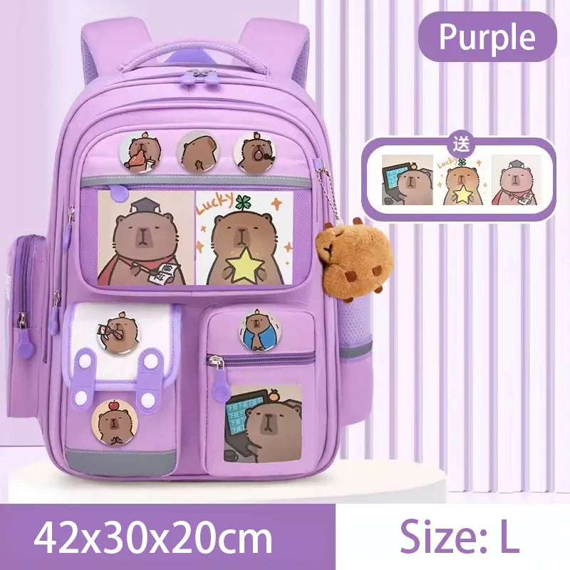 Cute Capybara Large Capacity Backpack for Kids