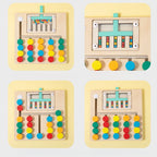 Double-Sided Wooden Four-Color Logic Game – Montessori Brain Training Toy for Kids