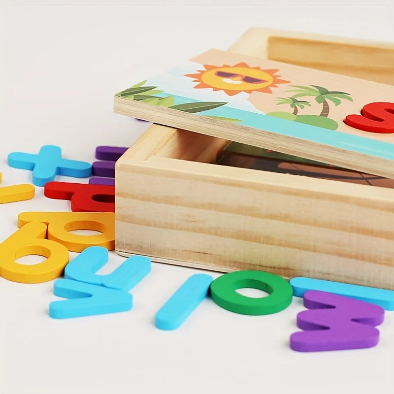 Wooden Alphabet Spelling Puzzle & Montessori Word Toy