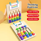 2-in-1 Wooden Word Building & Five-Color Matching Game – Educational Puzzle for Kids