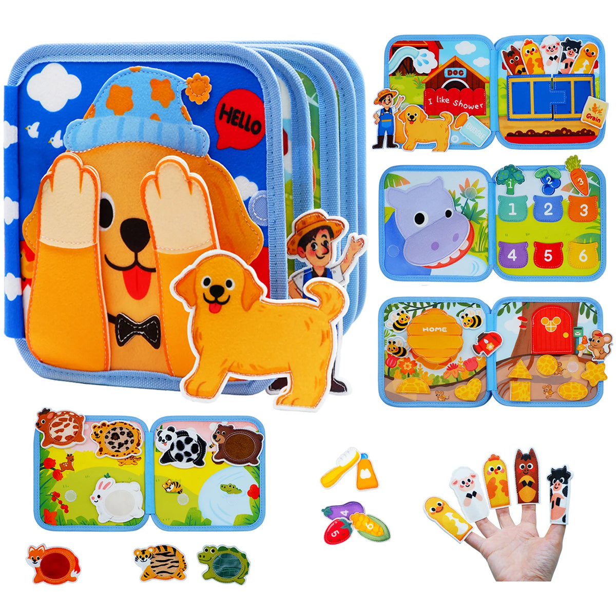 Montessori Giraffe Busy Book & Sensory Travel Toy