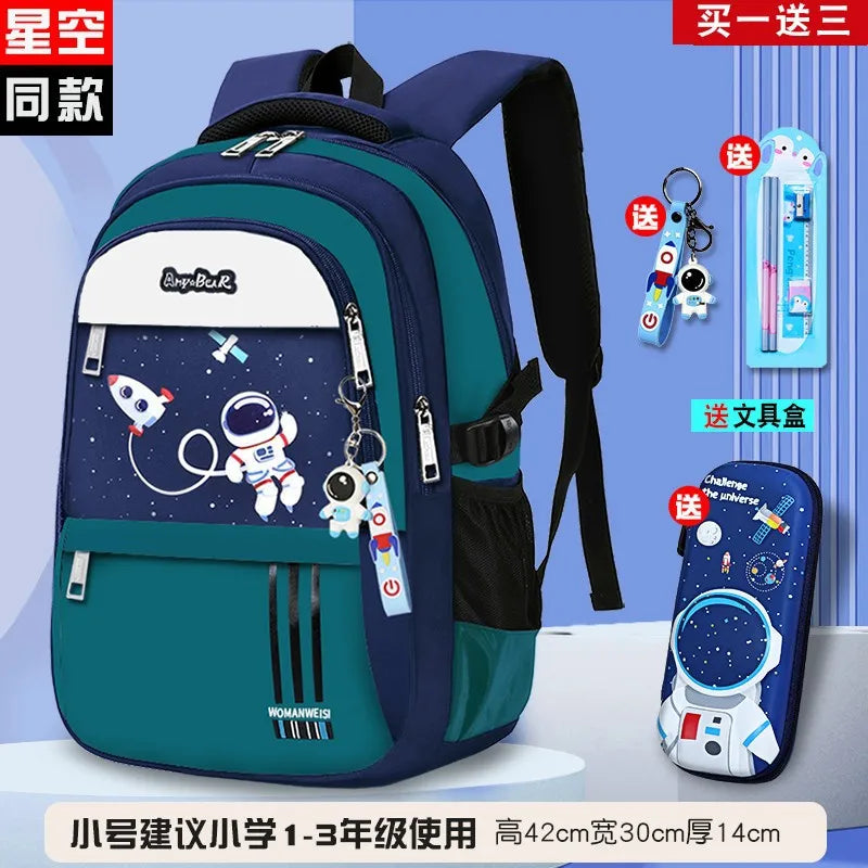 Waterproof Orthopedic School Backpack for Primary School Boys