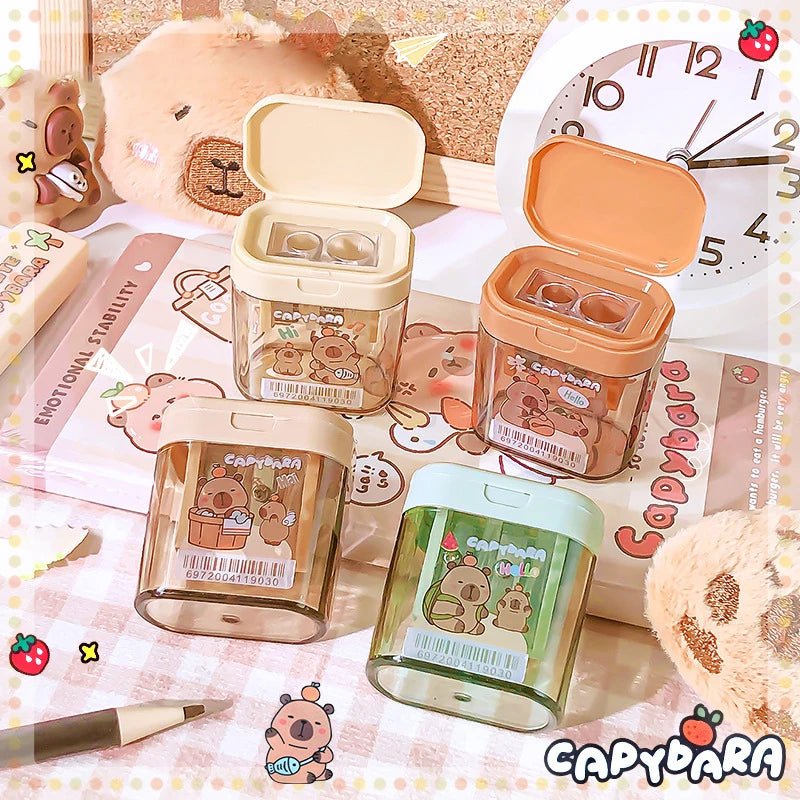 Cute Cartoon Capybara Double Hole Pencil Sharpener