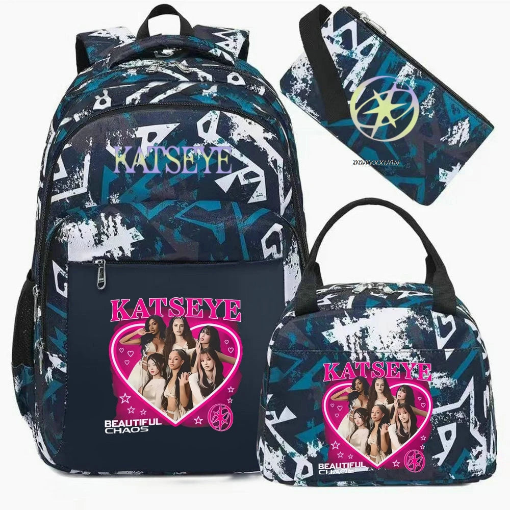 KATSEYE Camouflage School Backpack