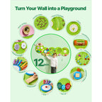 SucceBuy Caterpillar Children Wall Busy Board 12 Activities Montessori Sensory Learning Center for Kids 3-12 Years Playroom Toys