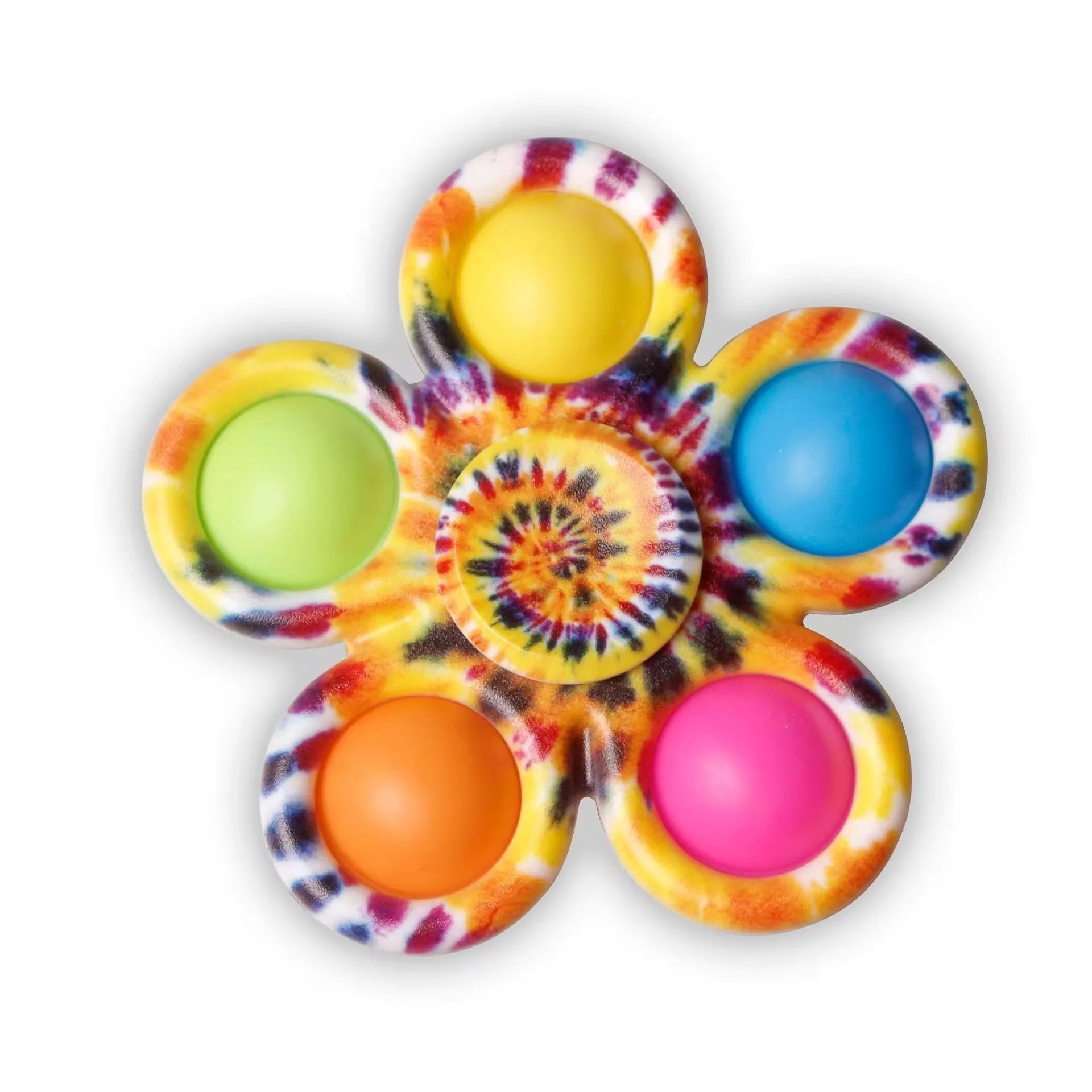 2-in-1 Tie-Dye Fidget Spinner & Push Bubble Pop Toy