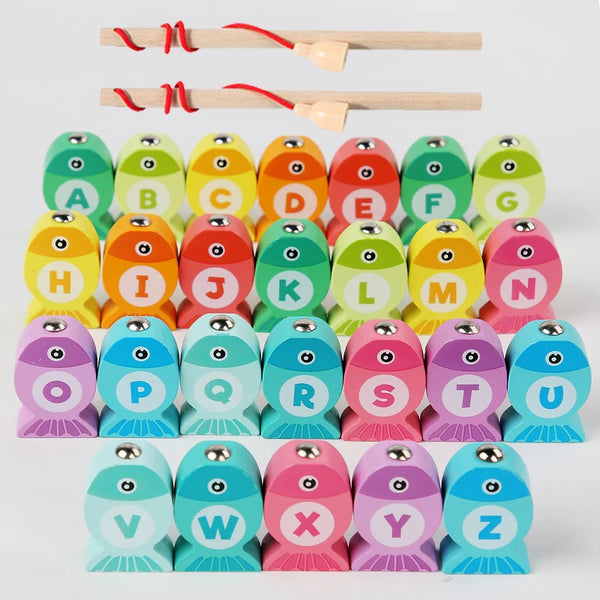 Montessori 3-in-1 Wooden Fishing & Sorting Game