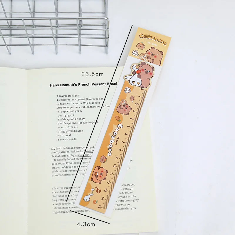 Cute Capybara Magnetic Bookmark & Ruler for Students