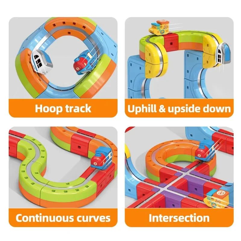 DIY Electronic Kids Magic Train Building Blocks