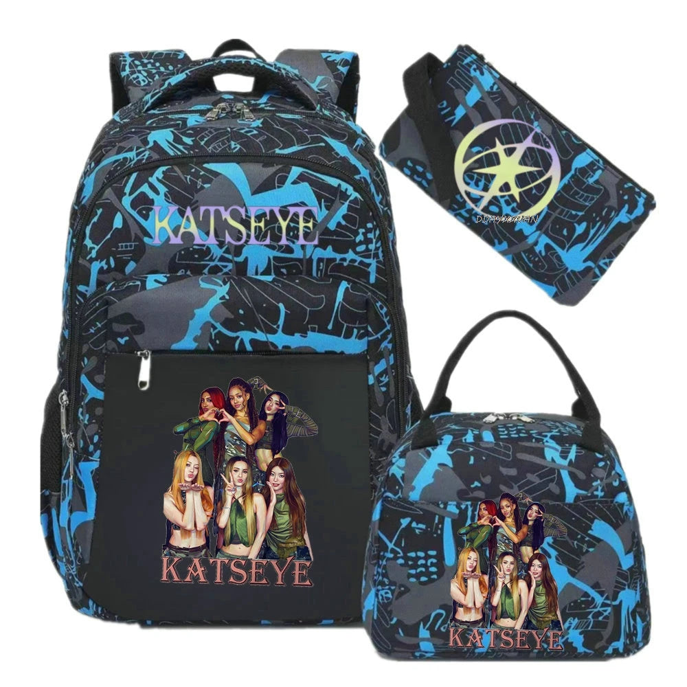 KATSEYE Camouflage School Backpack