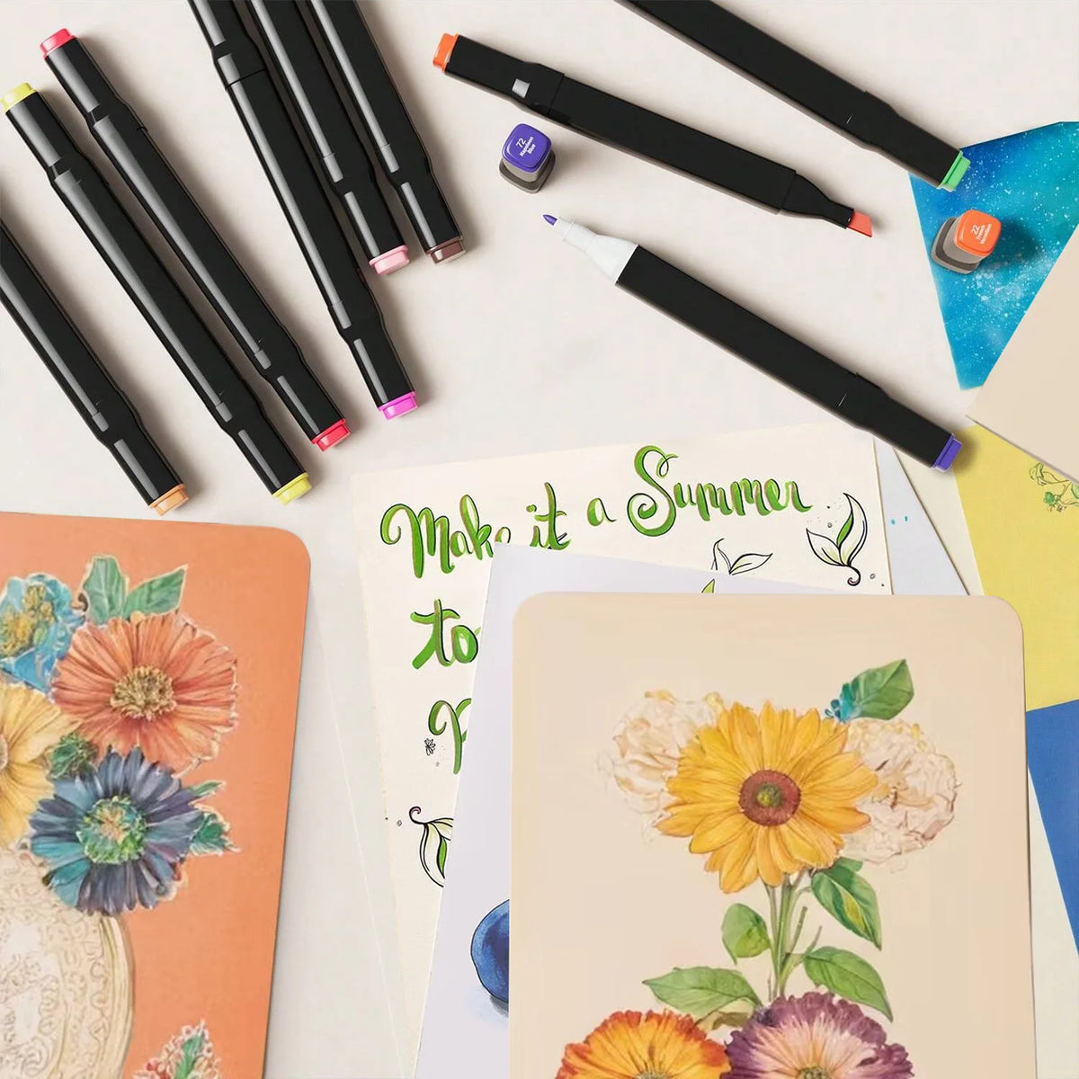 Dual Tip Alcohol Art Markers Set for Drawing & Sketching
