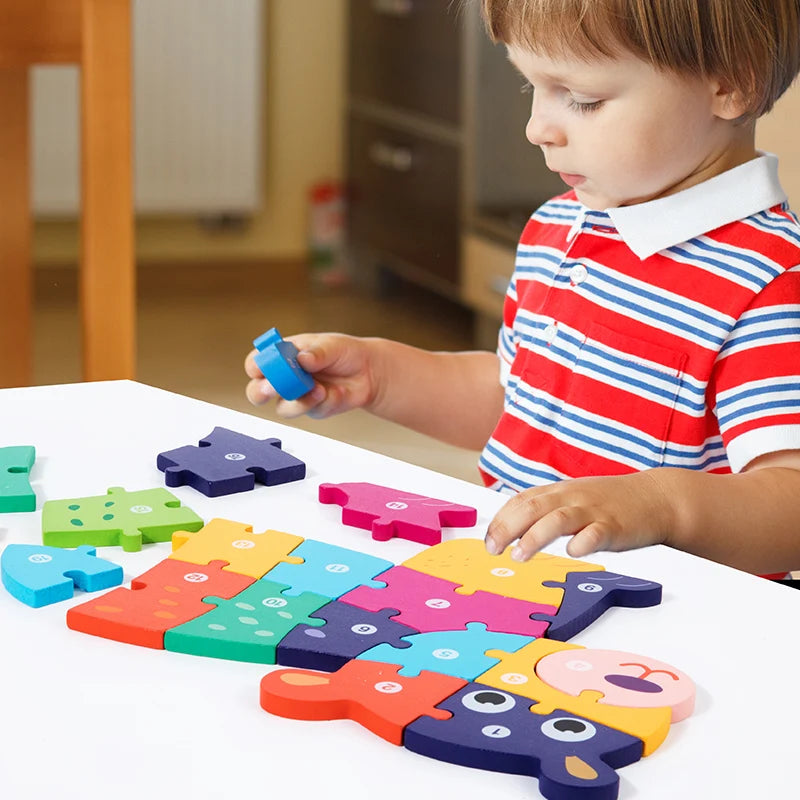 3D Wooden Animal Jigsaw Puzzle for Toddlers