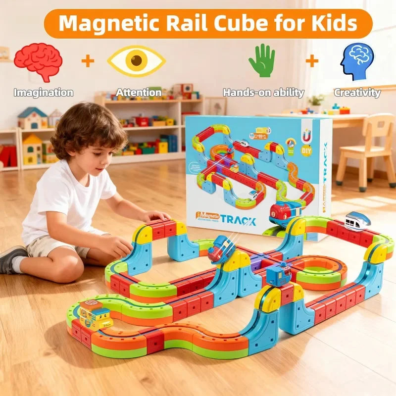 DIY Electronic Kids Magic Train Building Blocks