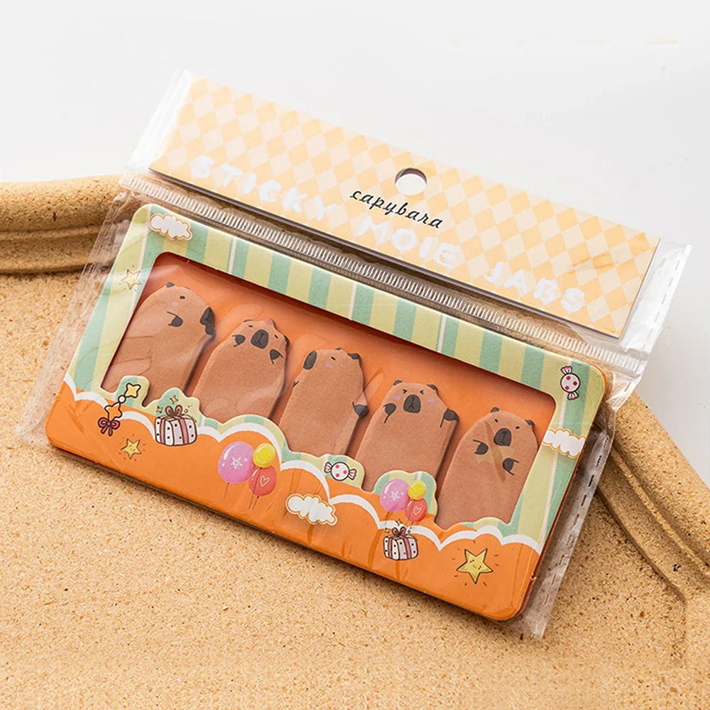 150 Sheets Cute Cartoon Animal Sticky Notes & Bookmarks Set