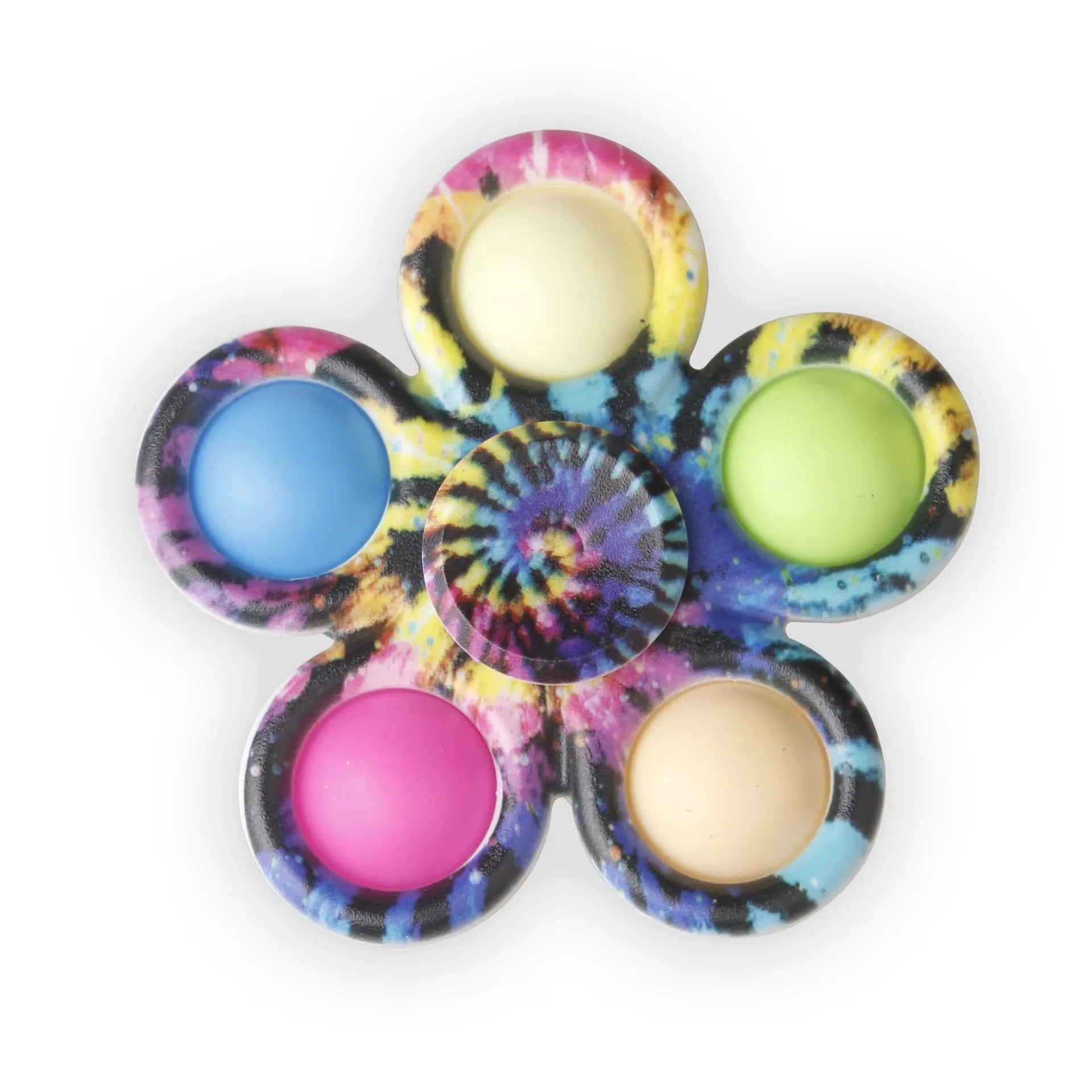 2-in-1 Tie-Dye Fidget Spinner & Push Bubble Pop Toy