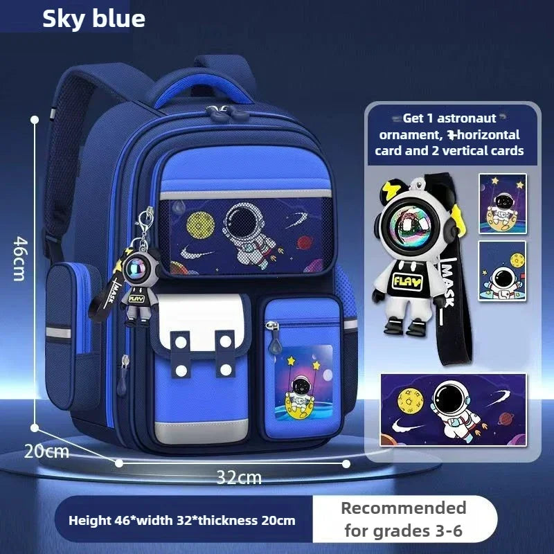 Kids Astronaut Waterproof Backpack for Grades 3-6