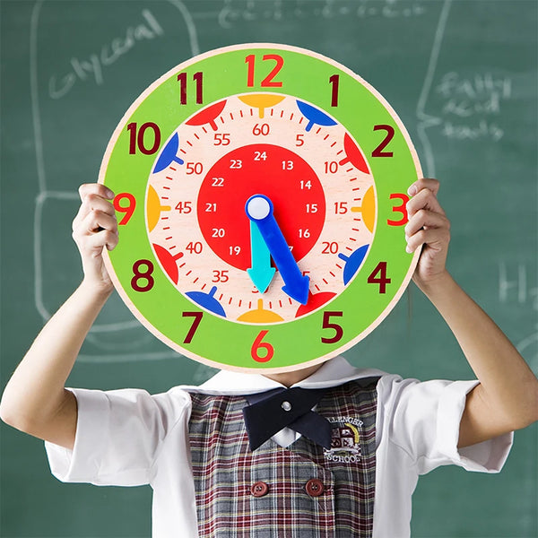 Kids Montessori Wooden Educational Clock Board