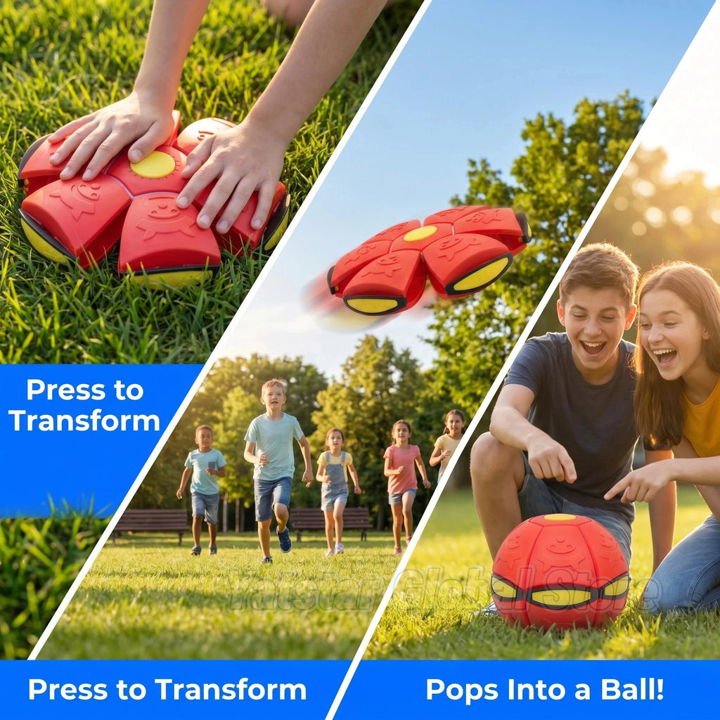 New Orange Flying Saucer Ball Magic Deformation Foot Pressure Decompression Vent Outdoor Sports Parent-Child Active Toy Kids Fun