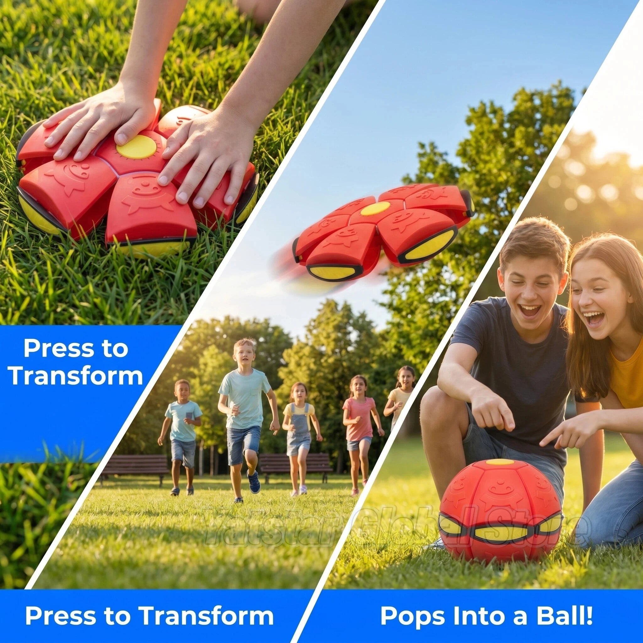 New Orange Flying Saucer Ball Magic Deformation Foot Pressure Decompression Vent Outdoor Sports Parent-Child Active Toy Kids Fun
