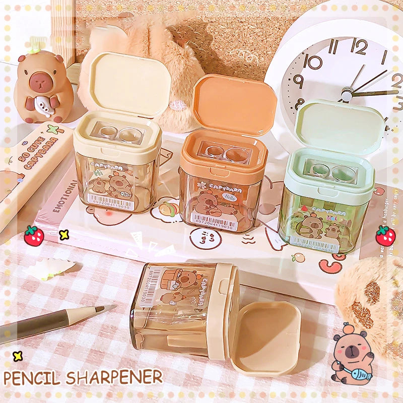 Cute Cartoon Capybara Double Hole Pencil Sharpener