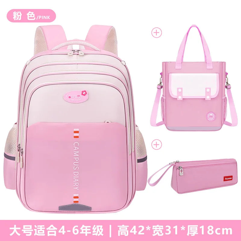 3-in-1 Nylon Primary School Backpack Set