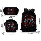 3D Spider Backpack 3-Piece Set for Boys & Girls