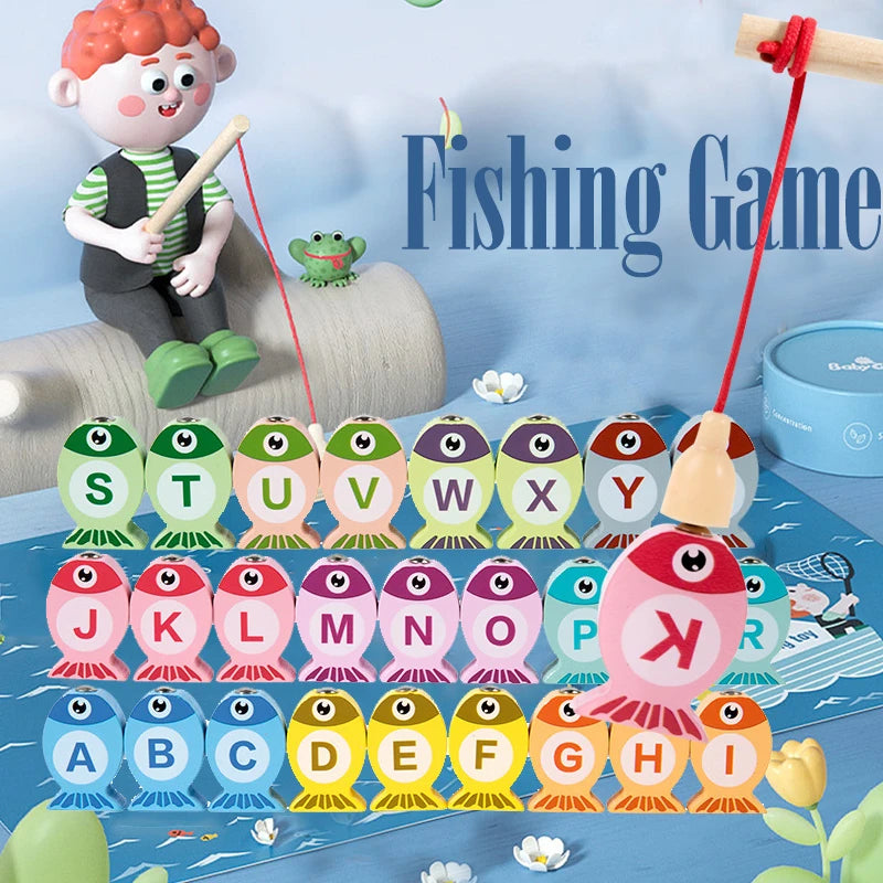 Montessori 3-in-1 Wooden Fishing & Sorting Game