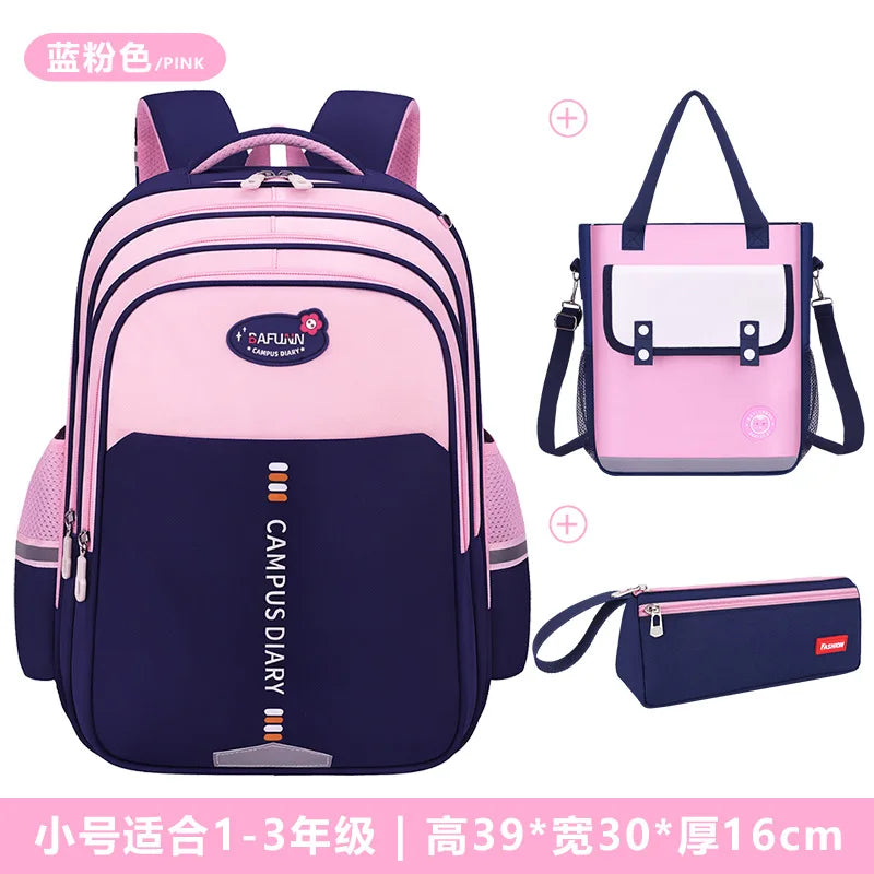 3-in-1 Nylon Primary School Backpack Set
