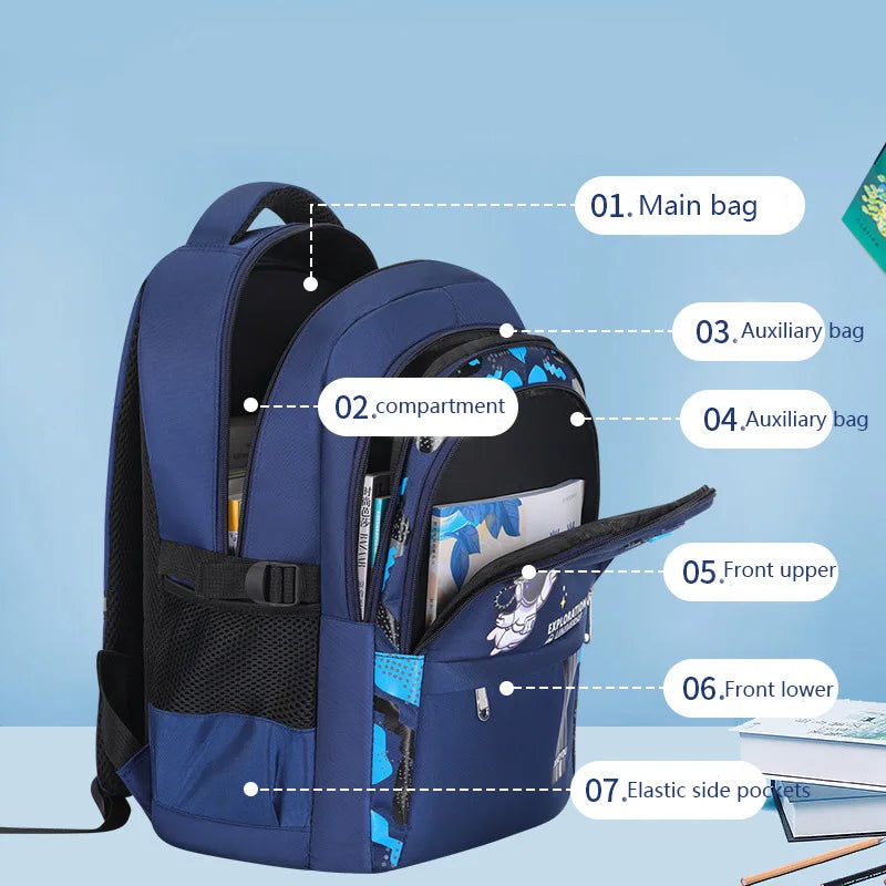 Waterproof Astronaut School Backpack for Boys
