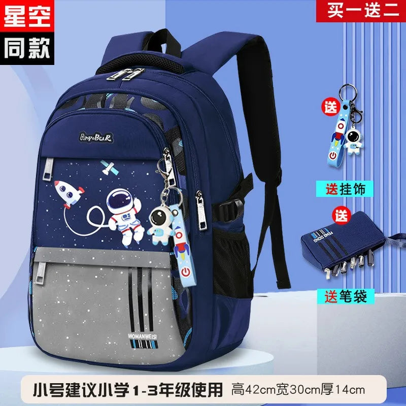 Waterproof Orthopedic School Backpack for Primary School Boys
