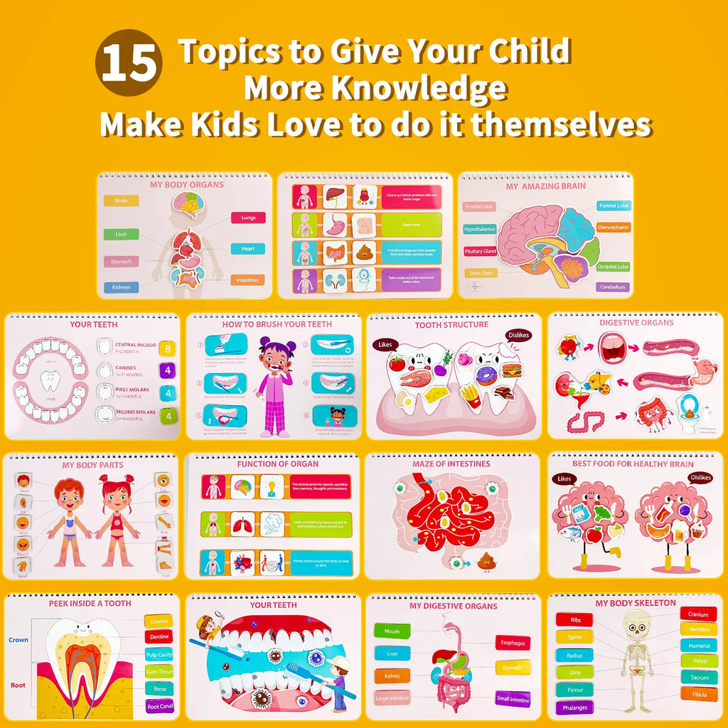 My First Human Body Anatomy Busy Book – Preschool Learning Toy for Kids 3+
