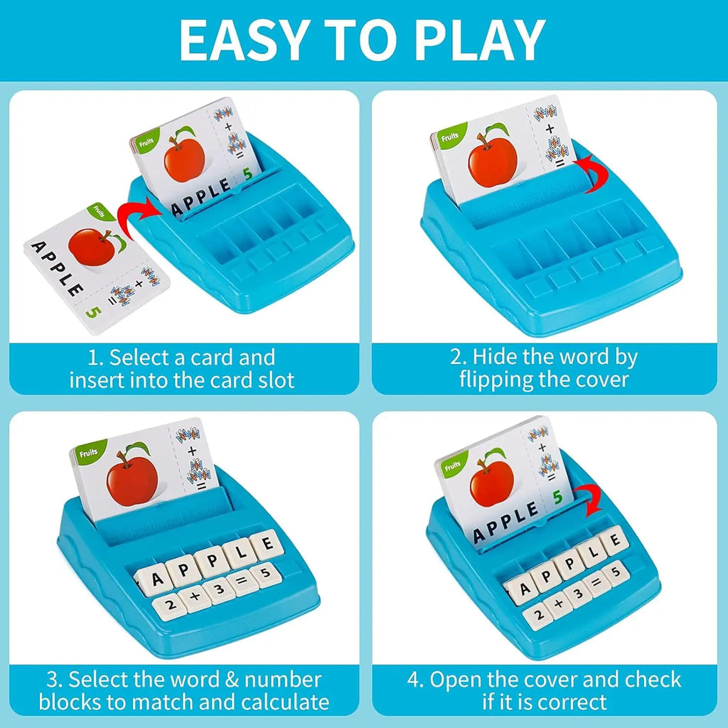 2-in-1 Matching Letter Spelling & Early Math Game for Kids