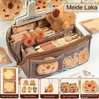 Cute Cartoon Capybara Zippered Pencil Case & Makeup Bag