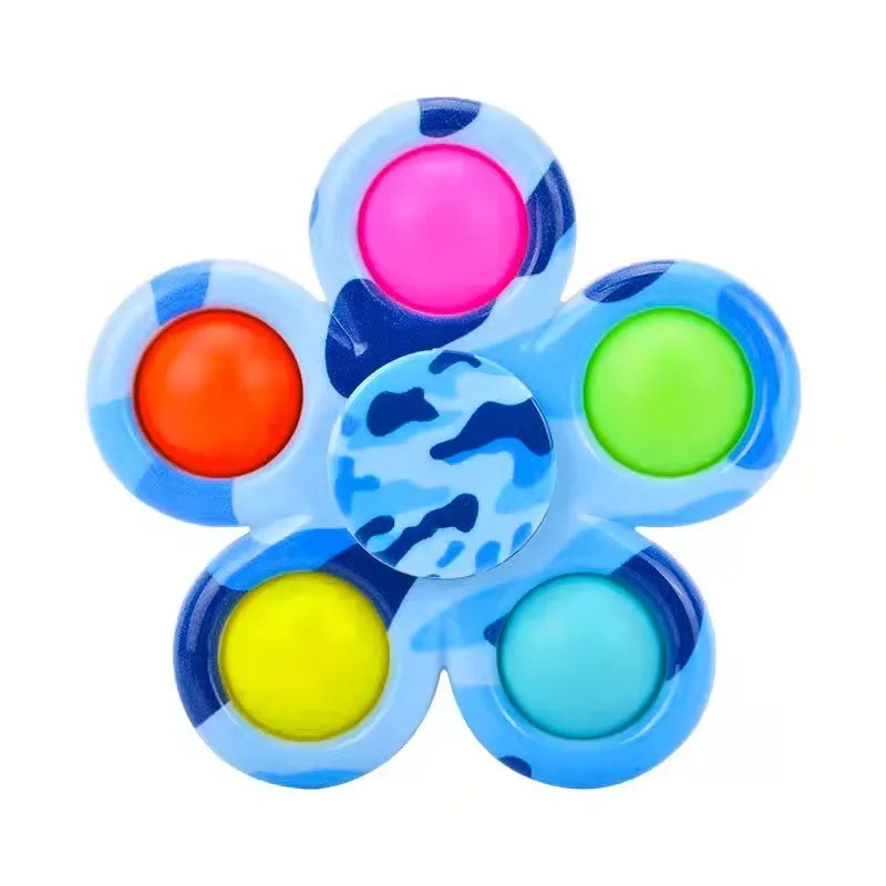 2-in-1 Tie-Dye Fidget Spinner & Push Bubble Pop Toy