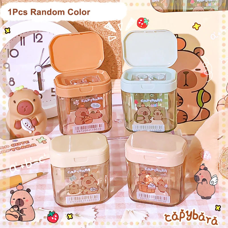 Cute Cartoon Capybara Double Hole Pencil Sharpener