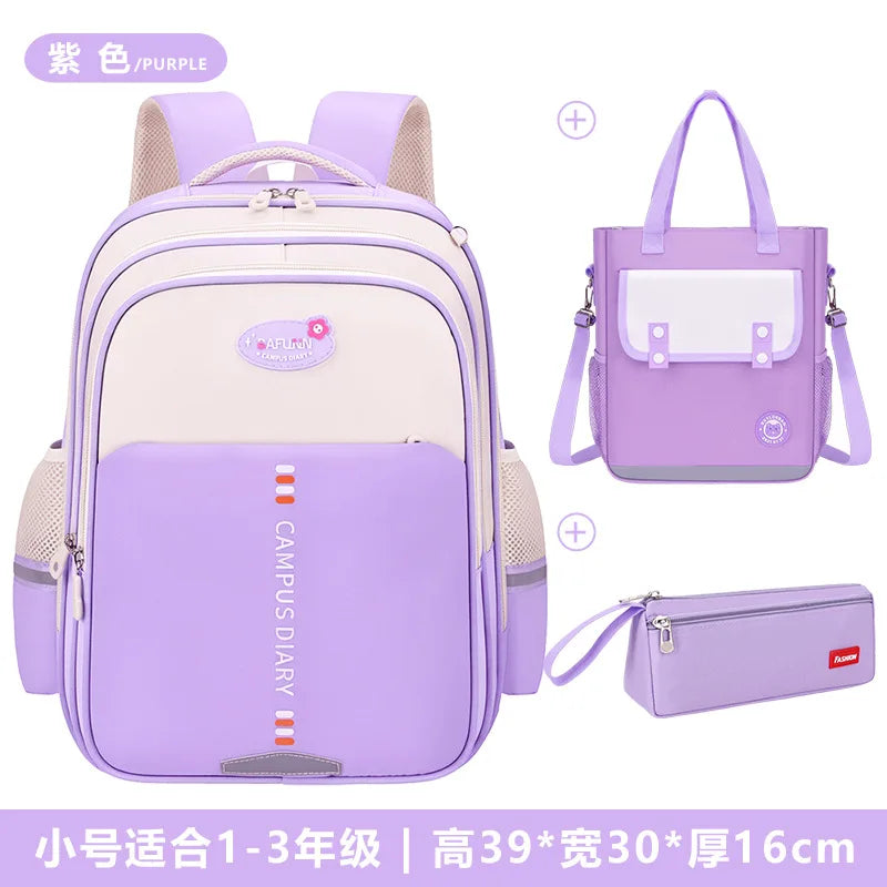 3-in-1 Nylon Primary School Backpack Set